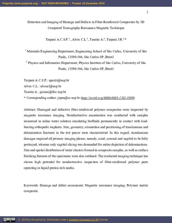 (PDF) Detection and Imaging of Damage and Defects in Fiber-Reinforced ...