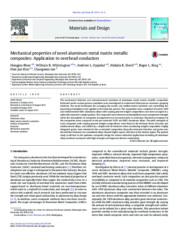 (PDF) Mechanical properties of novel aluminum metal matrix metallic ...