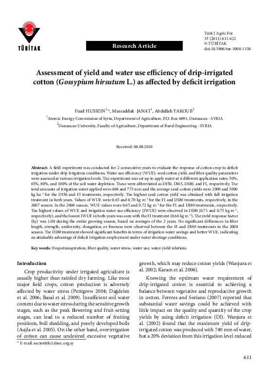 (PDF) Comparative effects of drip and furrow irrigation on the yield ...