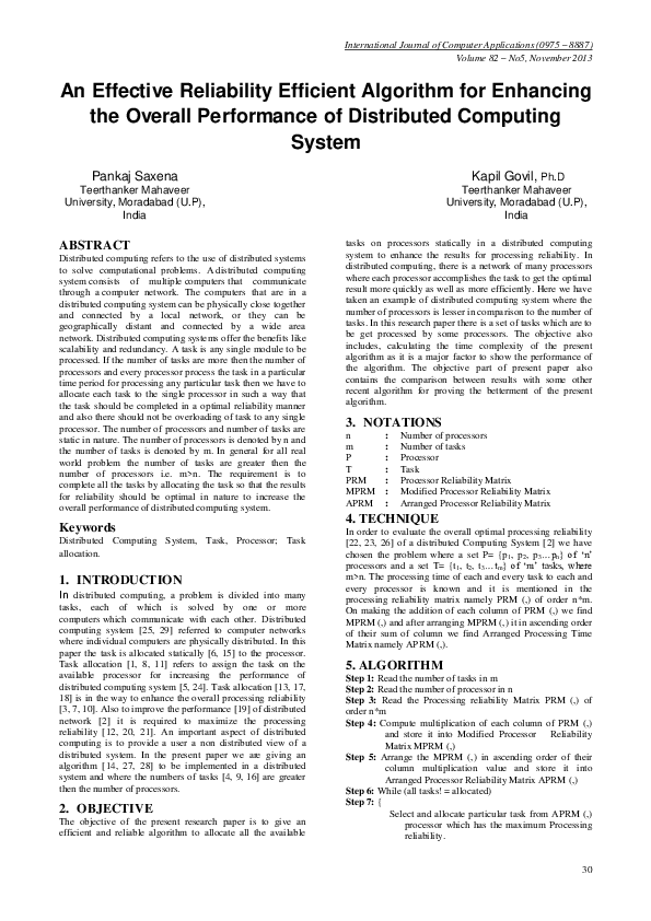 (PDF) An Effective Reliability Efficient Algorithm for Enhancing the ...